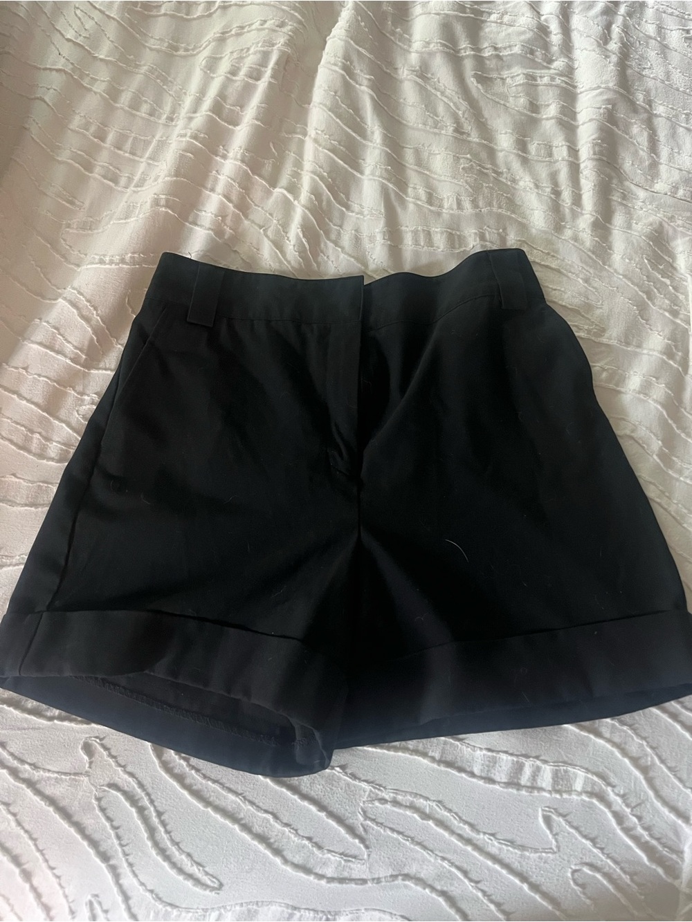 Rachel Zoe Black High-Waist Tailored Shorts